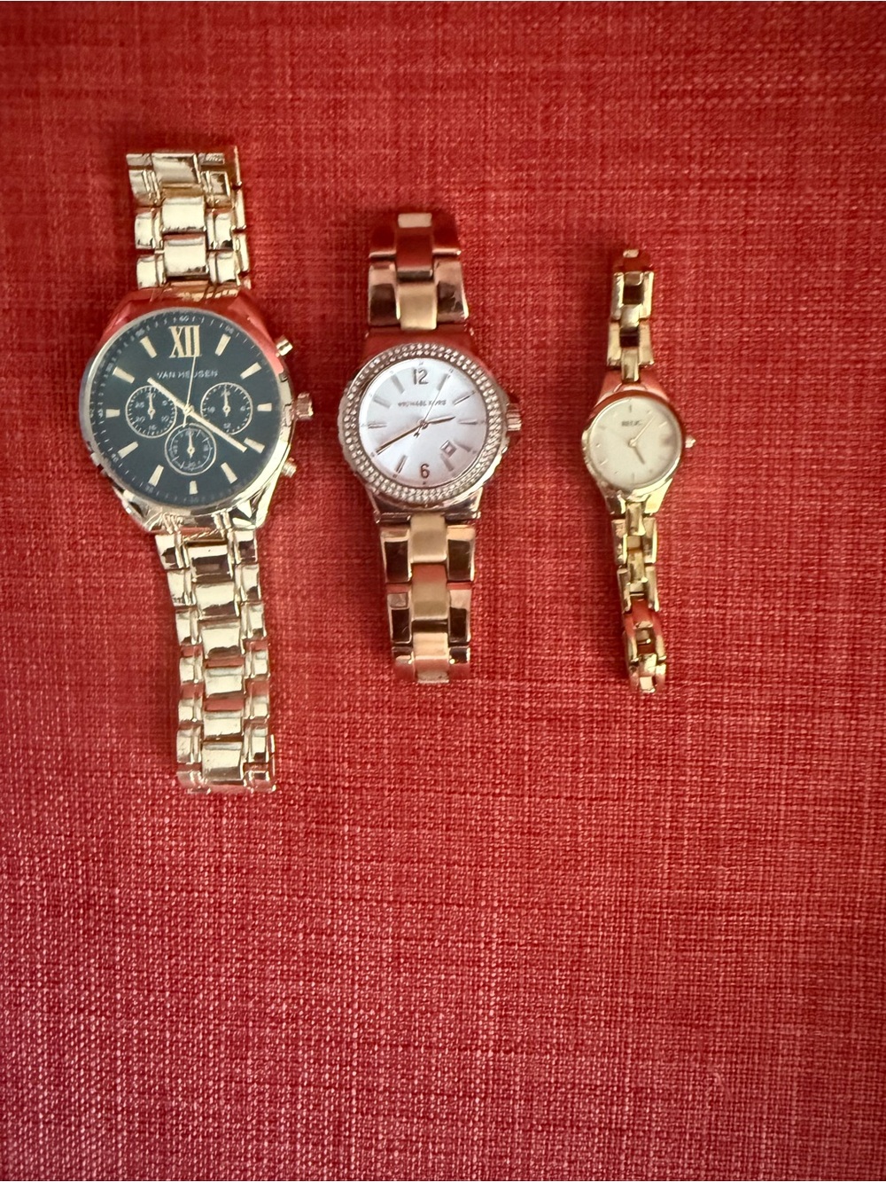Bundle of 3 Watches Michael Kors, Van Hussen, Relic.